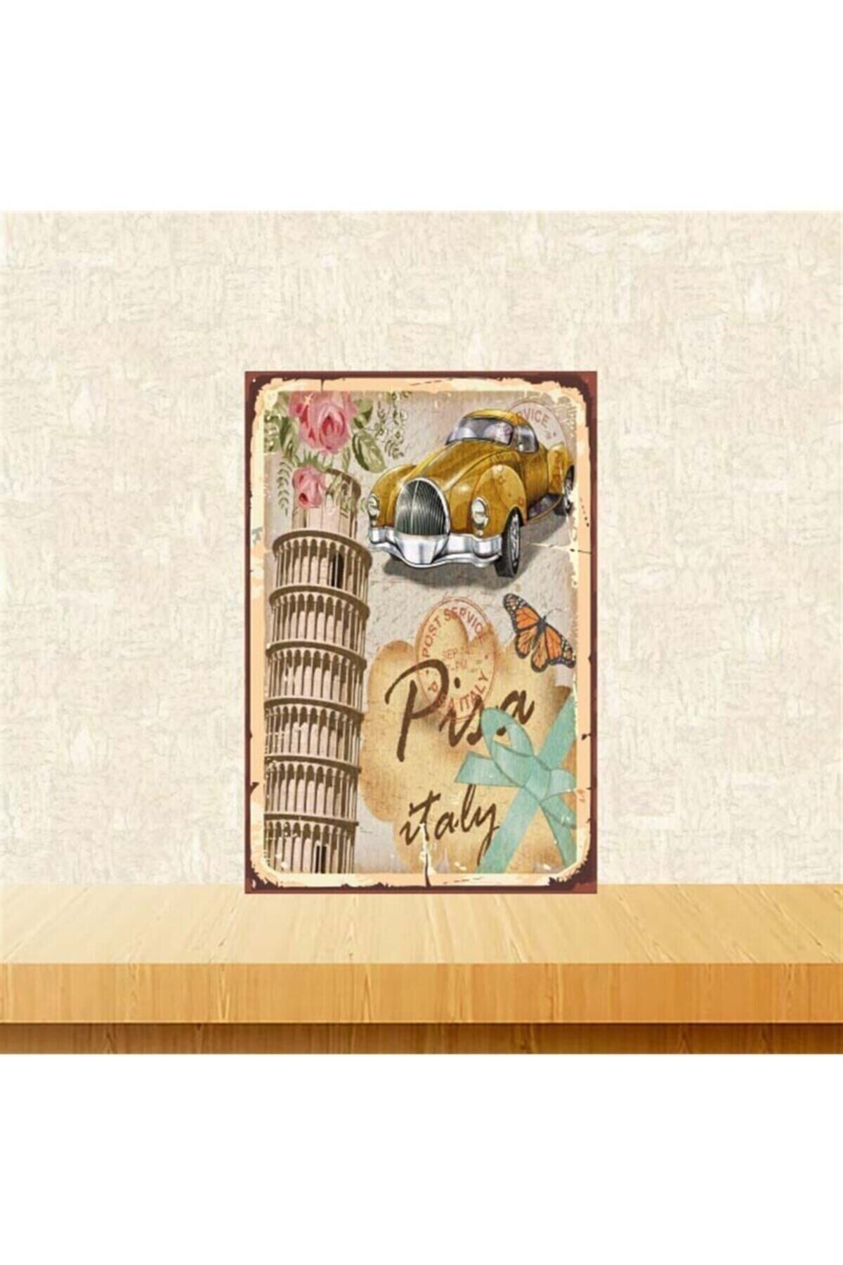 Pisa Italy 20-30 Cm Retro Ahşap Poster Tkfx4217