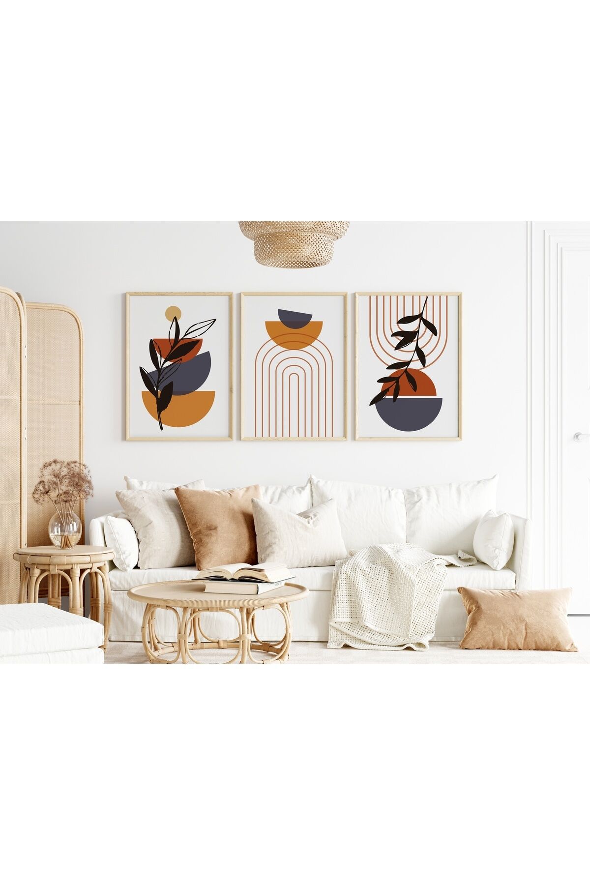 Modern 3'lü Tablo Seti - Bohem Dekor - YN-01