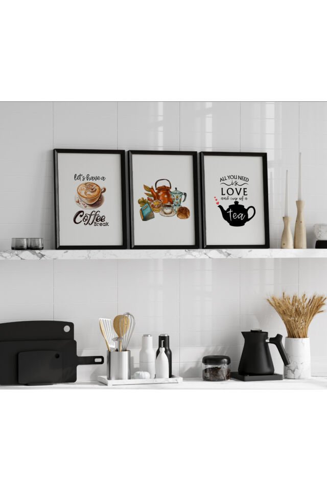 Çay - Kahve Köşesi 3'lü Tablo Seti - KHV001