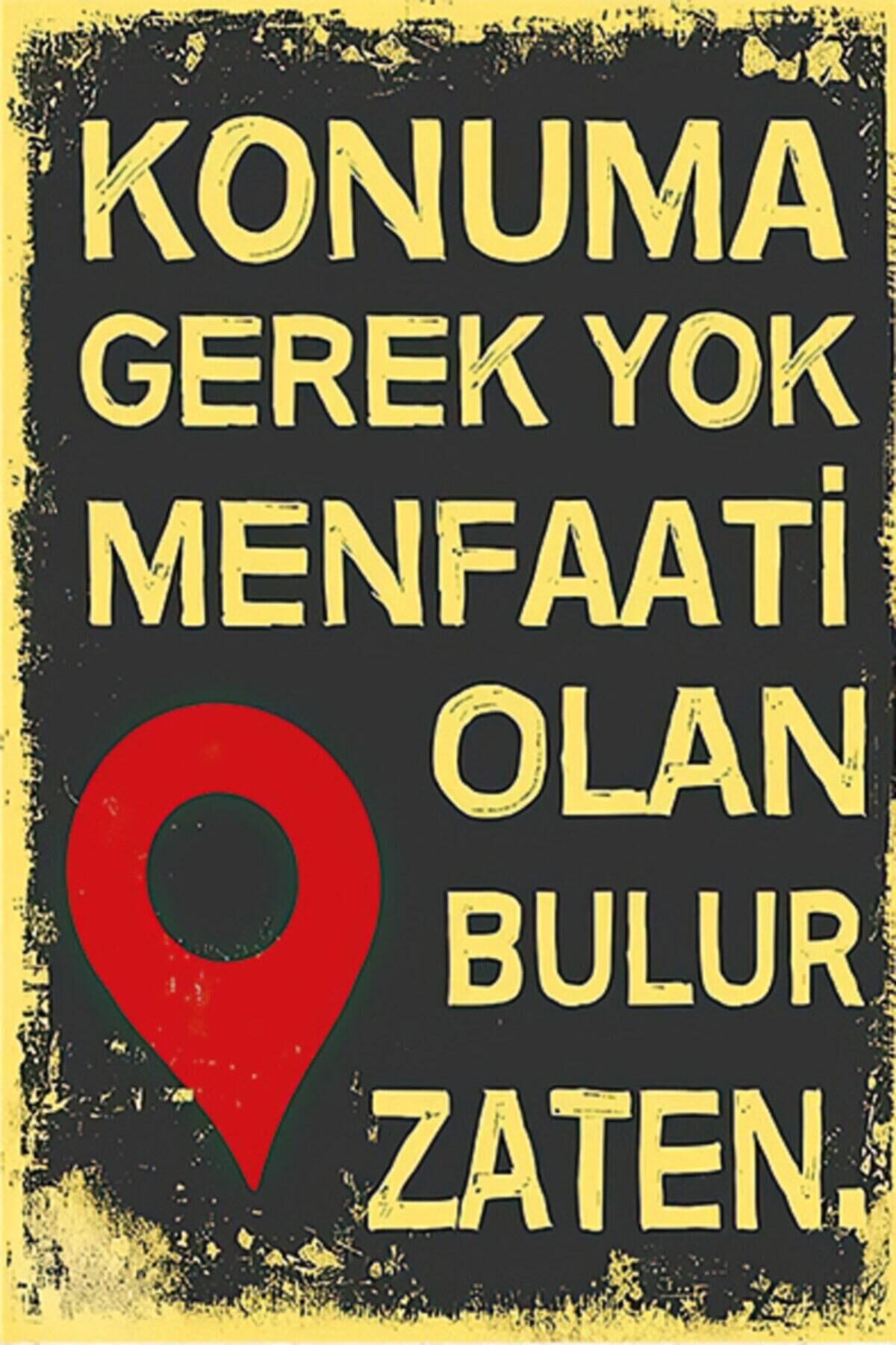 Konum Retro Ahşap Poster