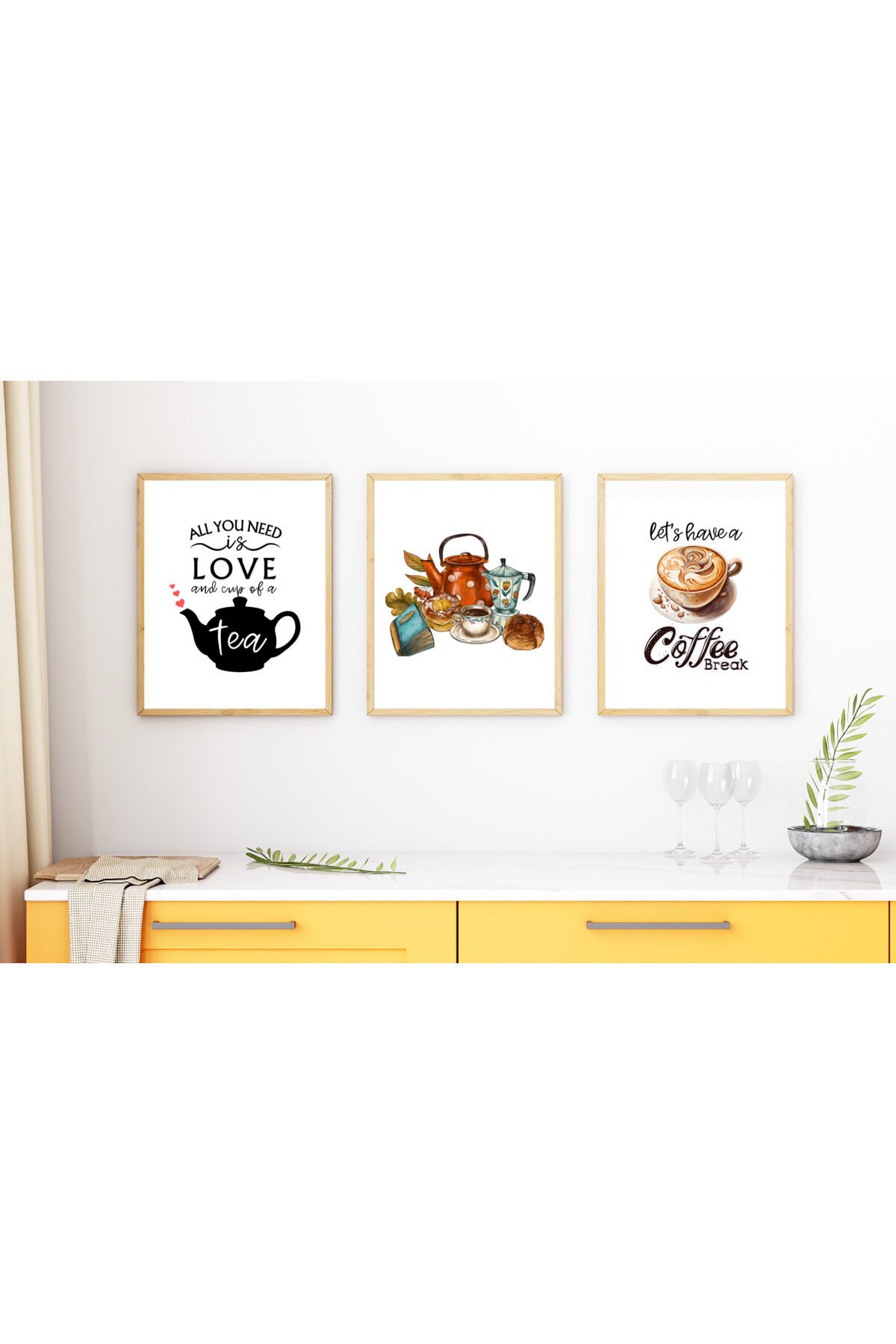 Çay - Kahve Köşesi 3'lü Tablo Seti - KHV001