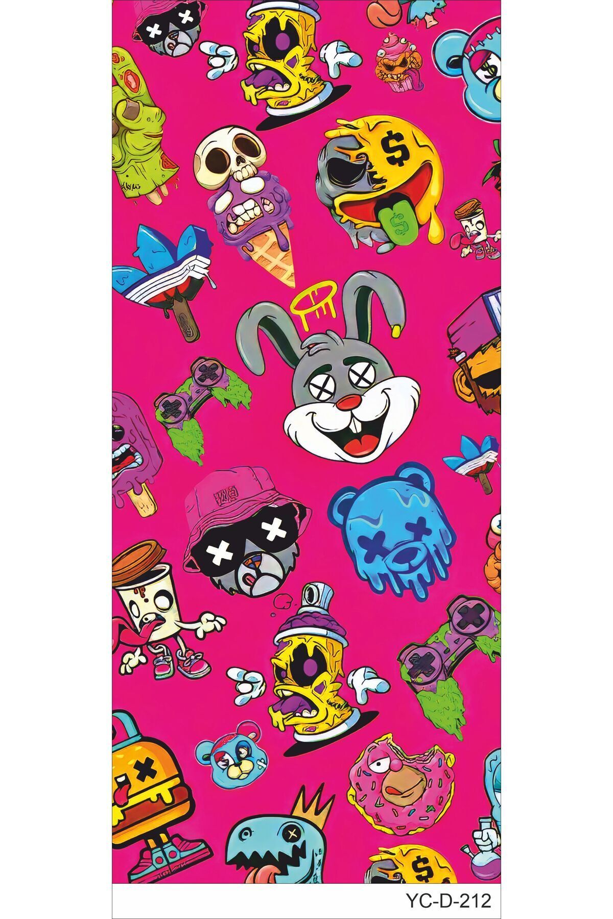 Araç Kapı Direk Kaplama Folyosu Desenli (Sağ Sol Takım) (2 Adet) - 22x50 Cm