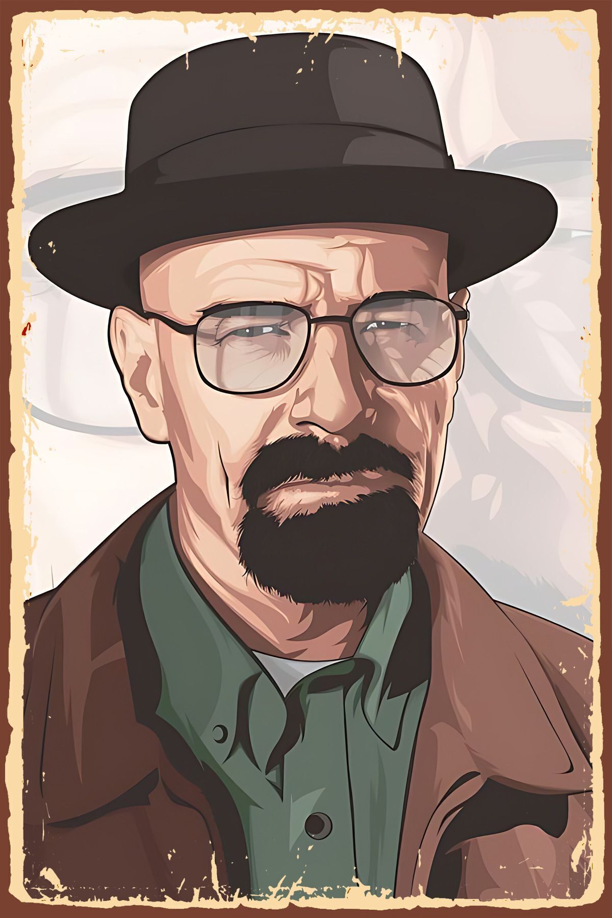 Karikatür Retro Ahşap Poster