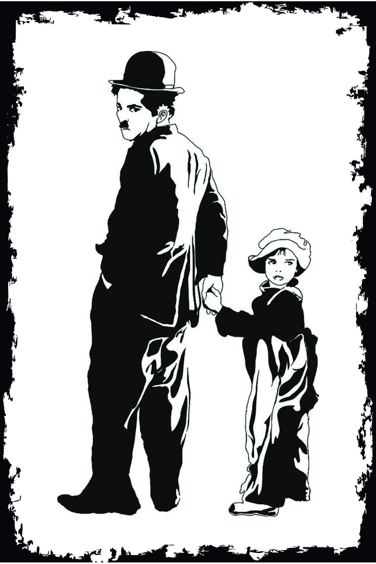 Charlie Chaplin Tasarımlı Ahşap Poster