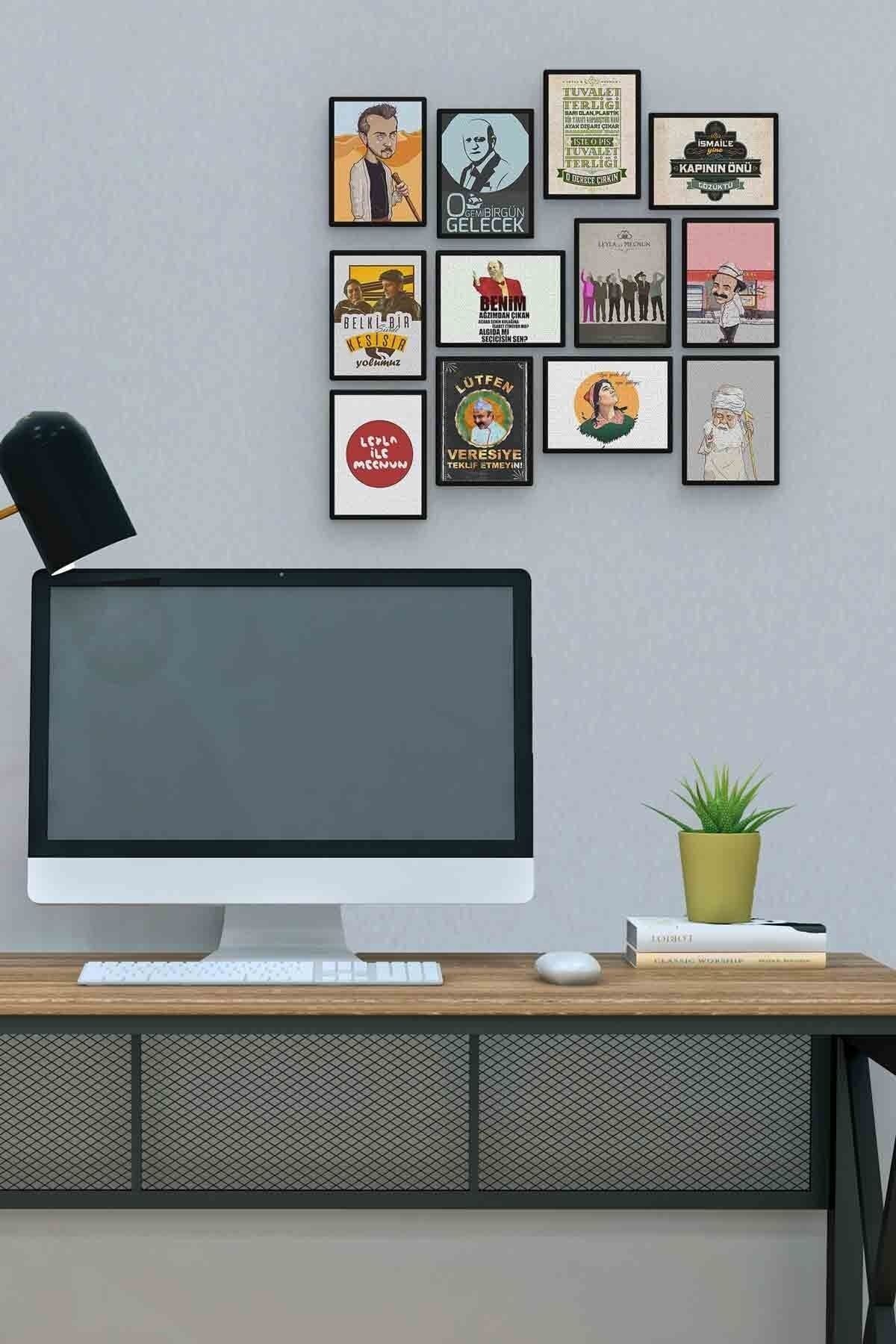 Leyla Ile Mecnun 12 Parça Mdf (ahşap) Tablo Ofis Boyu