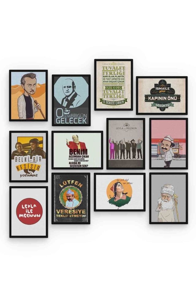 Leyla Ile Mecnun 12 Parça Mdf (ahşap) Tablo Ofis Boyu