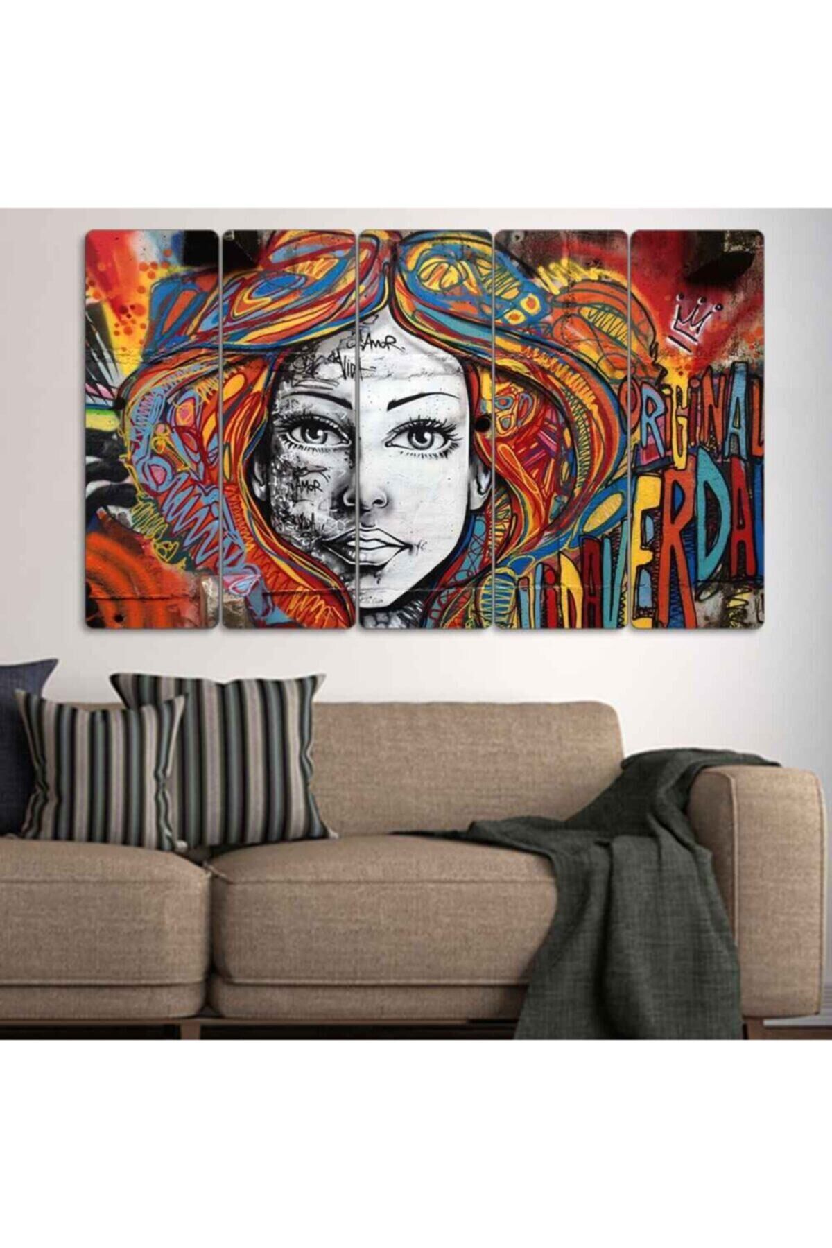 Grafiti 5 Parçalı Tablo