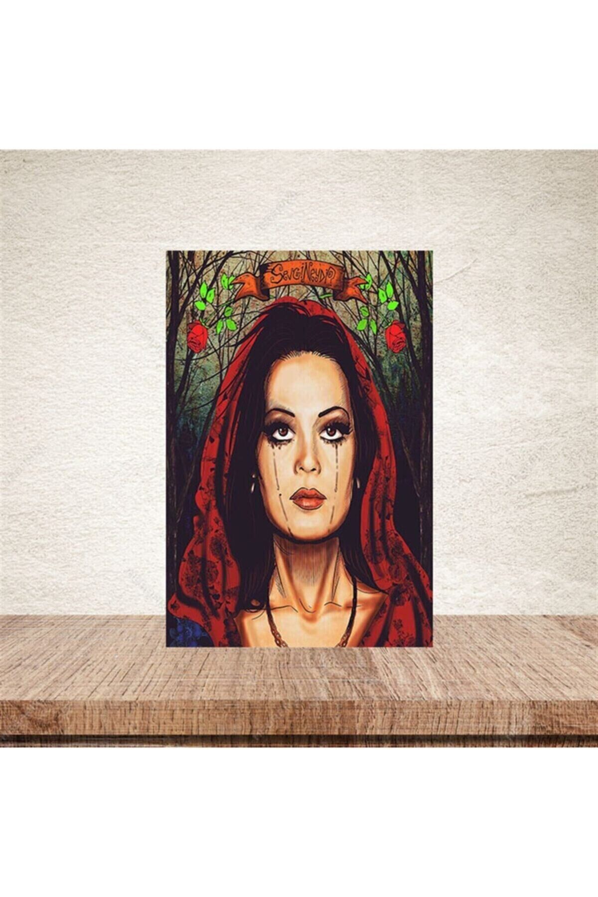 Türkan Şoray Retro Ahşap Poster 20-30 cm