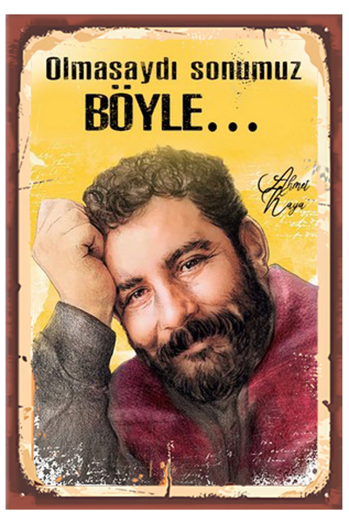Ahmet Kaya Tasarımlı Ahşap Poster