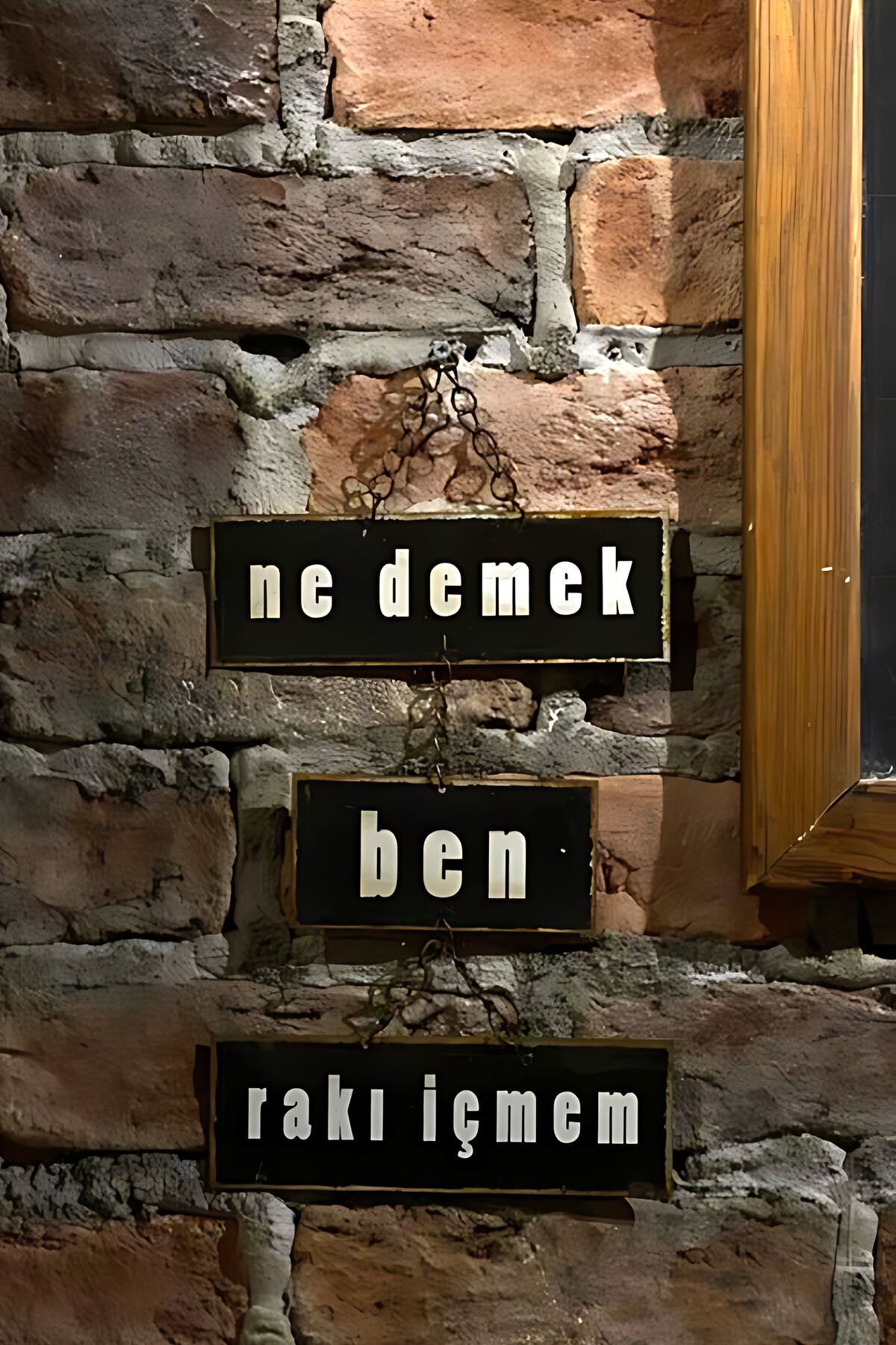 Rakı Sözleri Ne demek ben rakı içmem retro ahşap poster