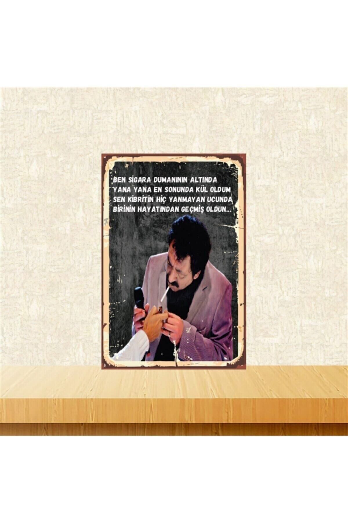Müslüm Gürses En Sonunda Kül Oldum 20-30 Cm Retro Ahşap Poster Tkfx4503