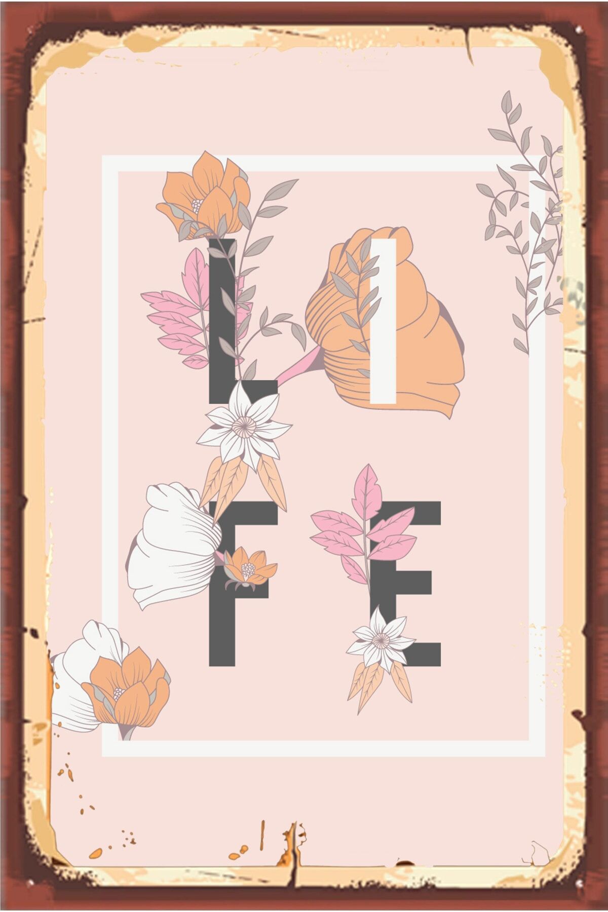 Hayat Retro Ahşap Duvar Poster 20x30 cm