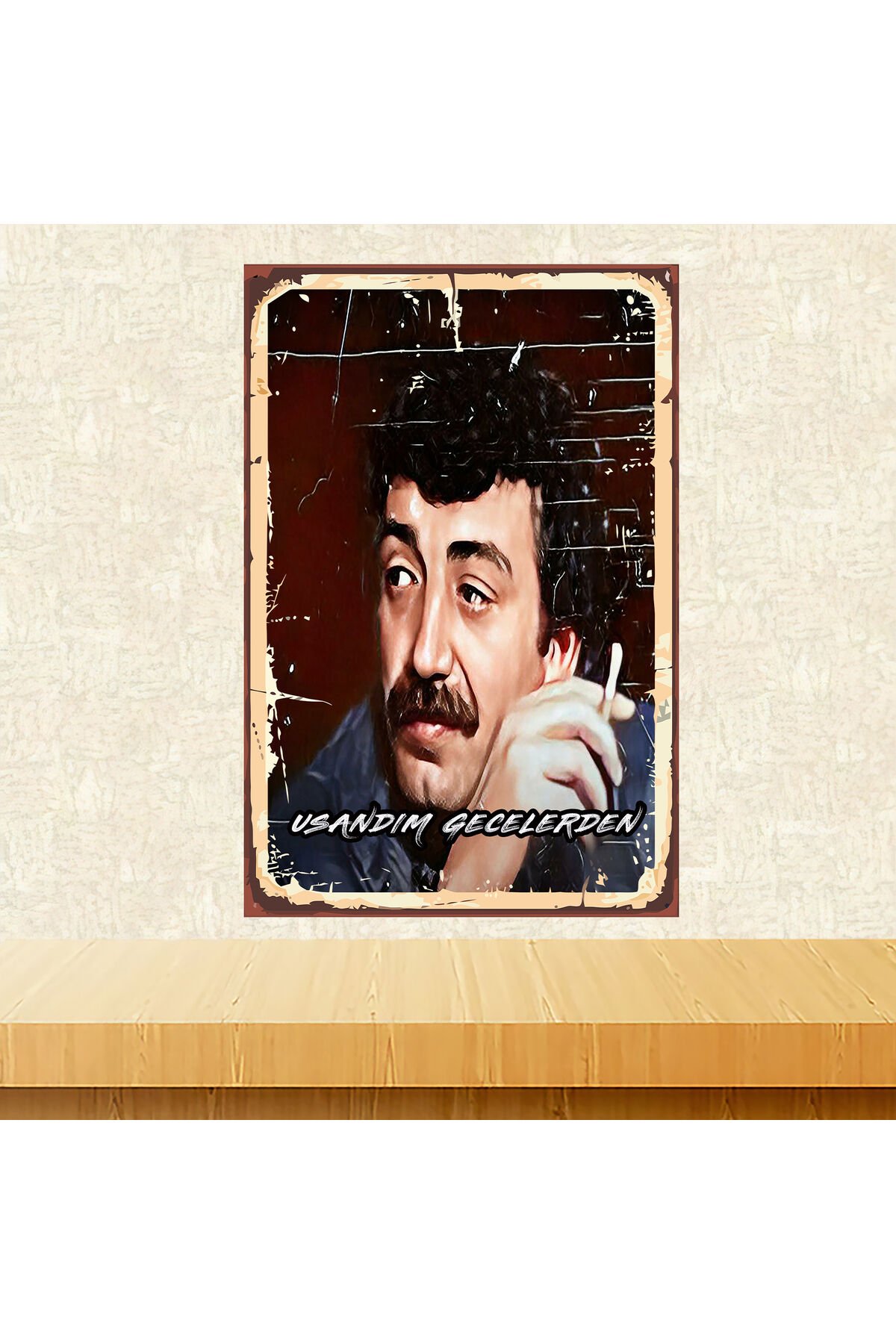 M Gürses Usandım Gecelerden Temalı 20 x 30 CM MDF Ahşap Duvar Tablosu Arkasından Yapışkan Mevcuttur