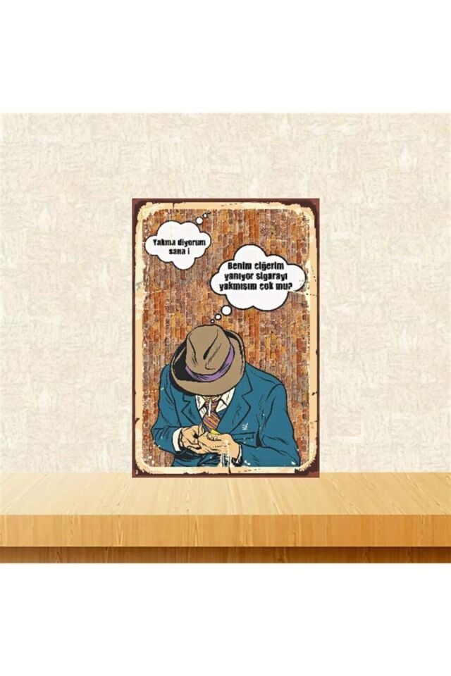 Benim Ciğerim Yanıyor Retro Ahşap Poster