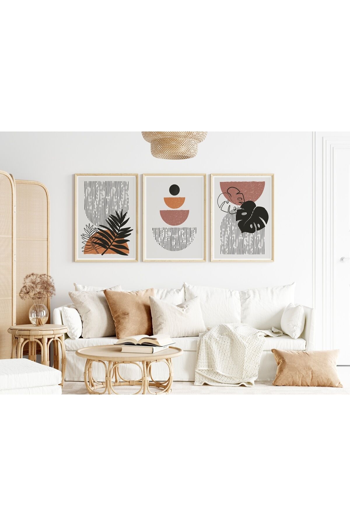 Modern Minimalist 3'lü Tablo Seti Boho Wall Art - YN-28