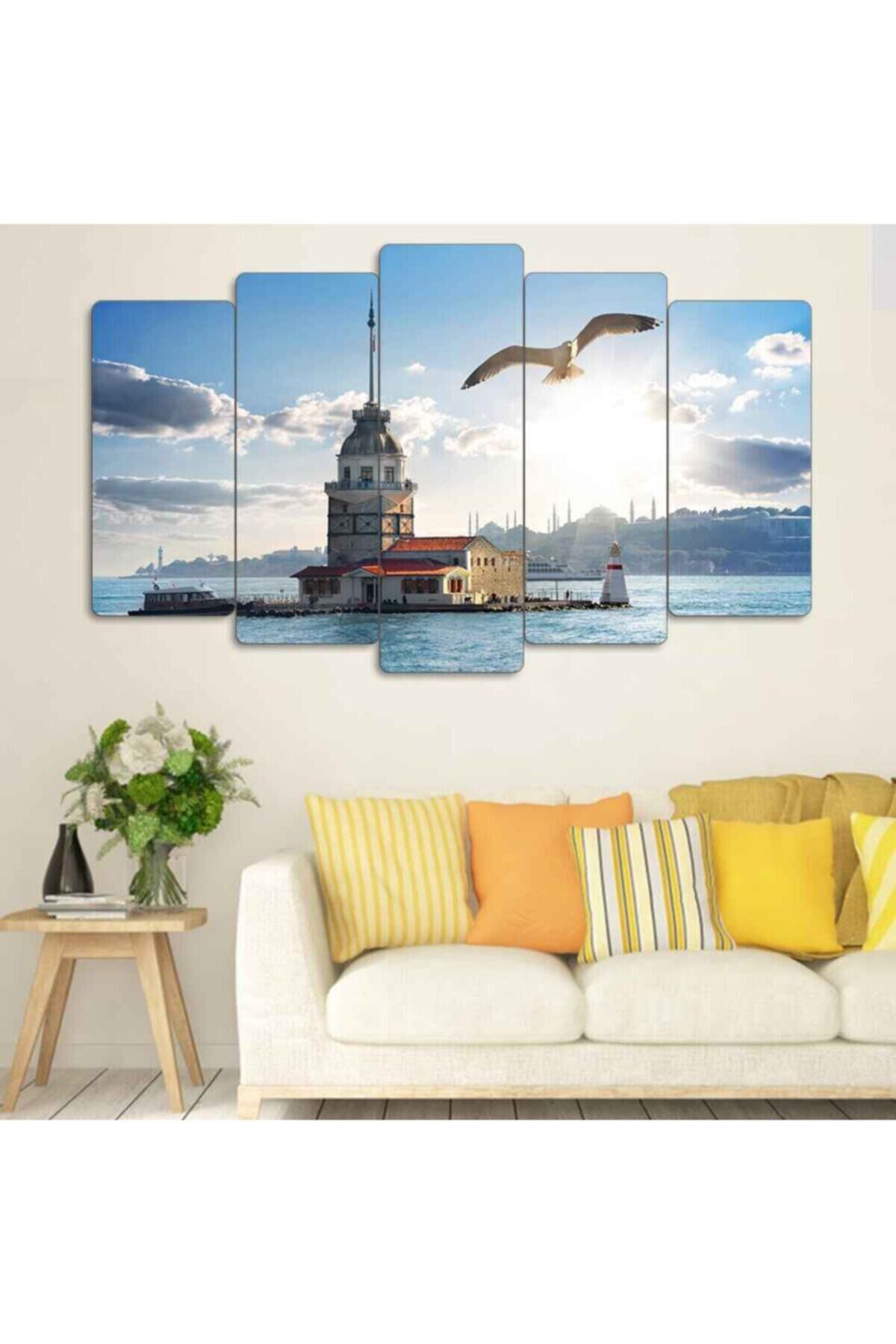 Kız Kulesi Istanbul Üsküdar 5 Parçalı Tablo