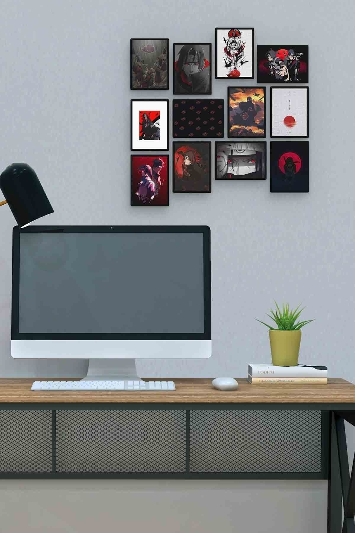 Naruto Itachi 12 Parça Mdf (ahşap) Tablo Ofis Boyu