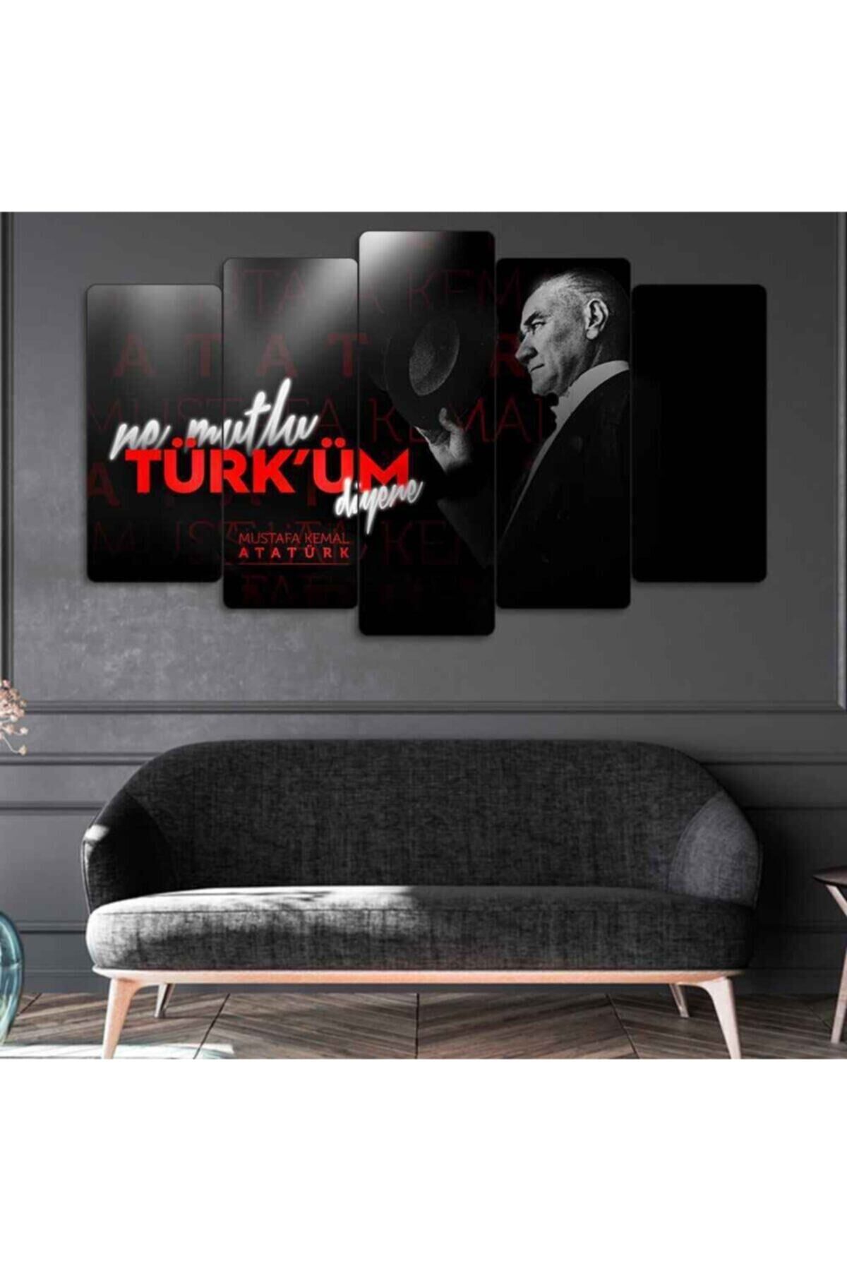 Mustafa Kemal Atatürk 5 Parçalı Tablo