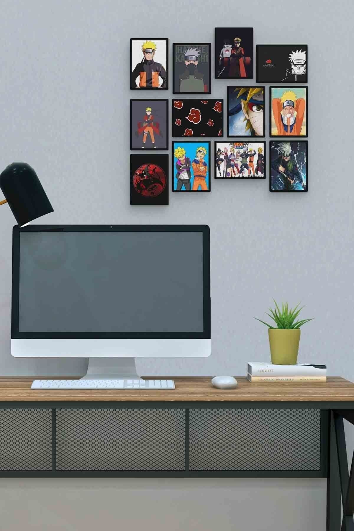 Naruto Uzumaki 12 Parça Mdf (ahşap) Tablo Ofis Boyu