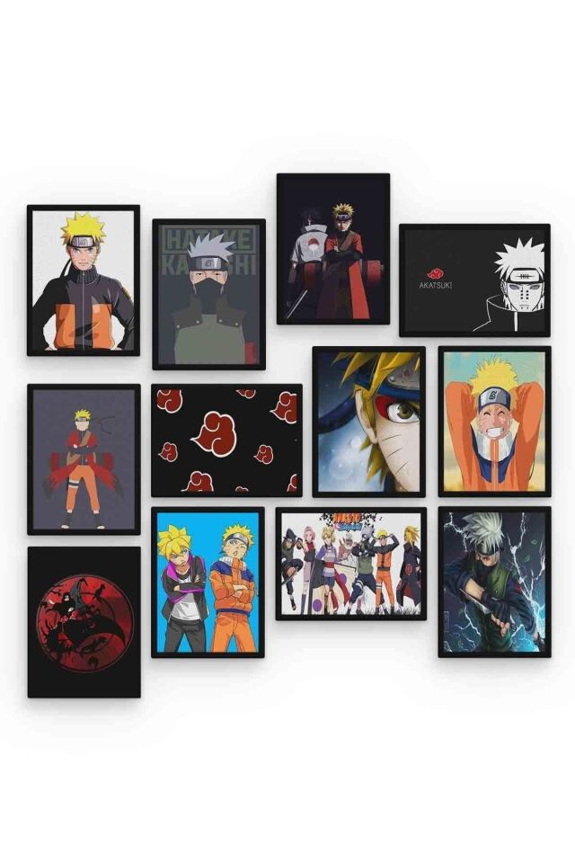 Naruto Uzumaki 12 Parça Mdf (ahşap) Tablo Ofis Boyu