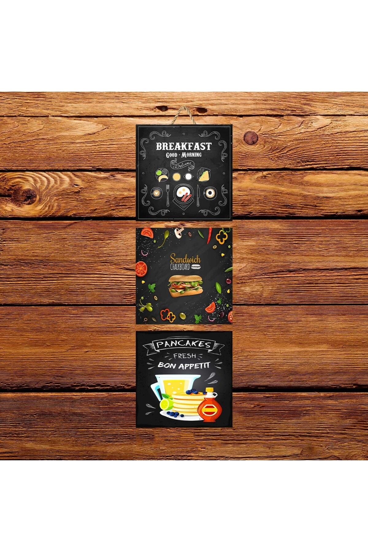 breakfast Tasarımlı Üçlü 15x15 307