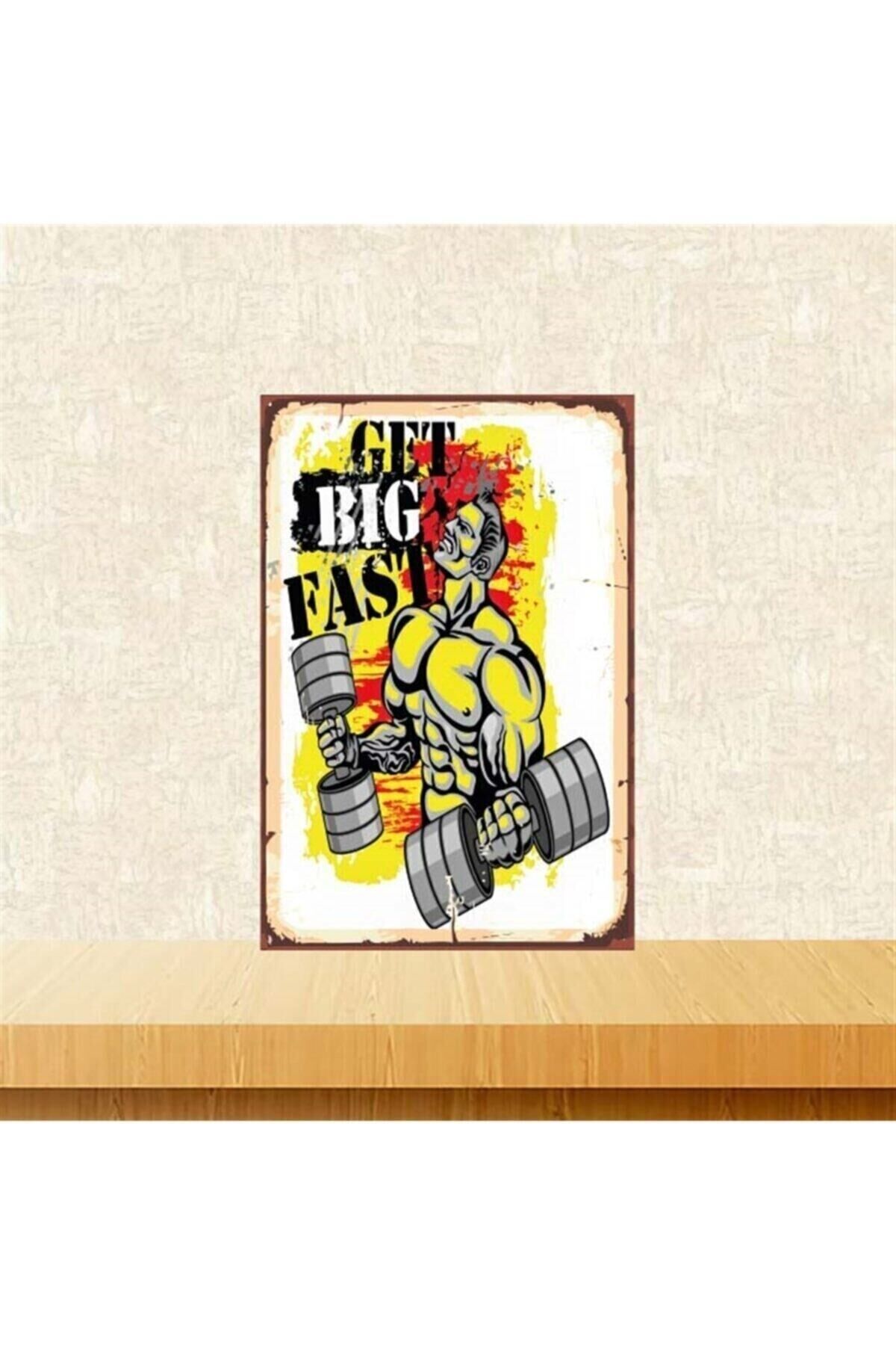 Big Fast 20-30 Cm Retro Ahşap Poster Tkfx4213