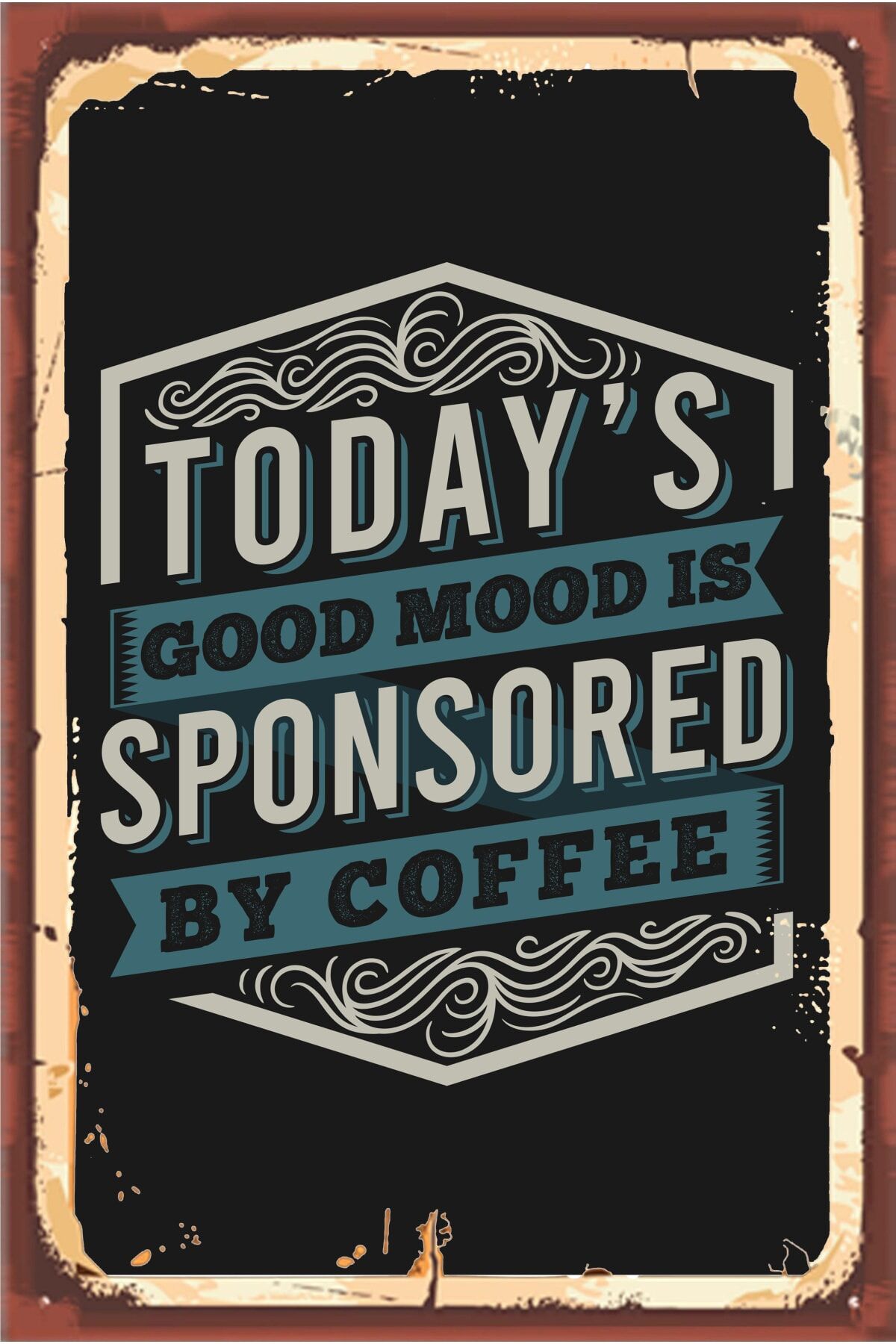 Kahve Retro Ahşap Duvar Poster 20x30