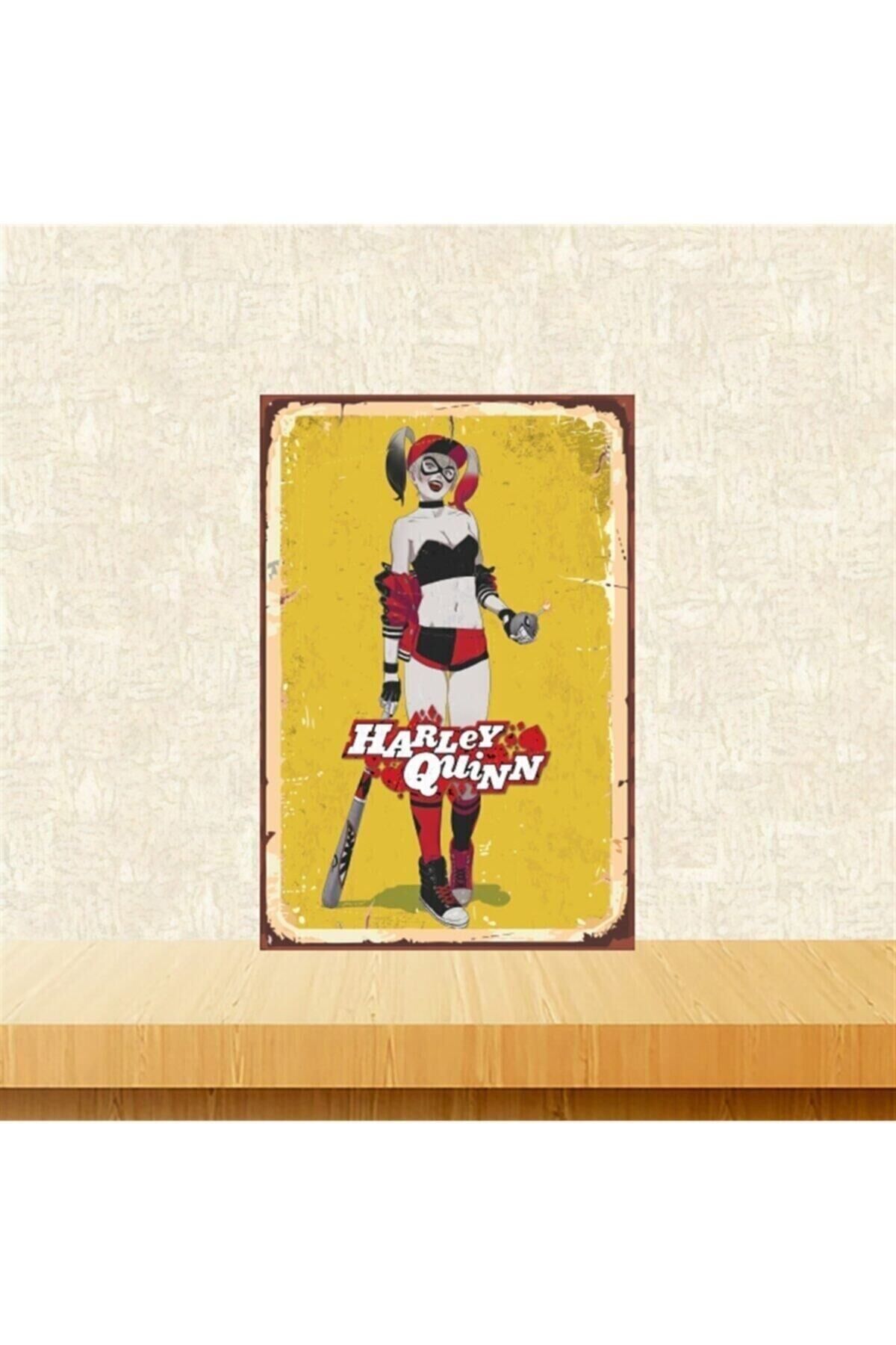 Harley Quinn 20-30 cm Retro Ahşap Tablo Tkfx5019