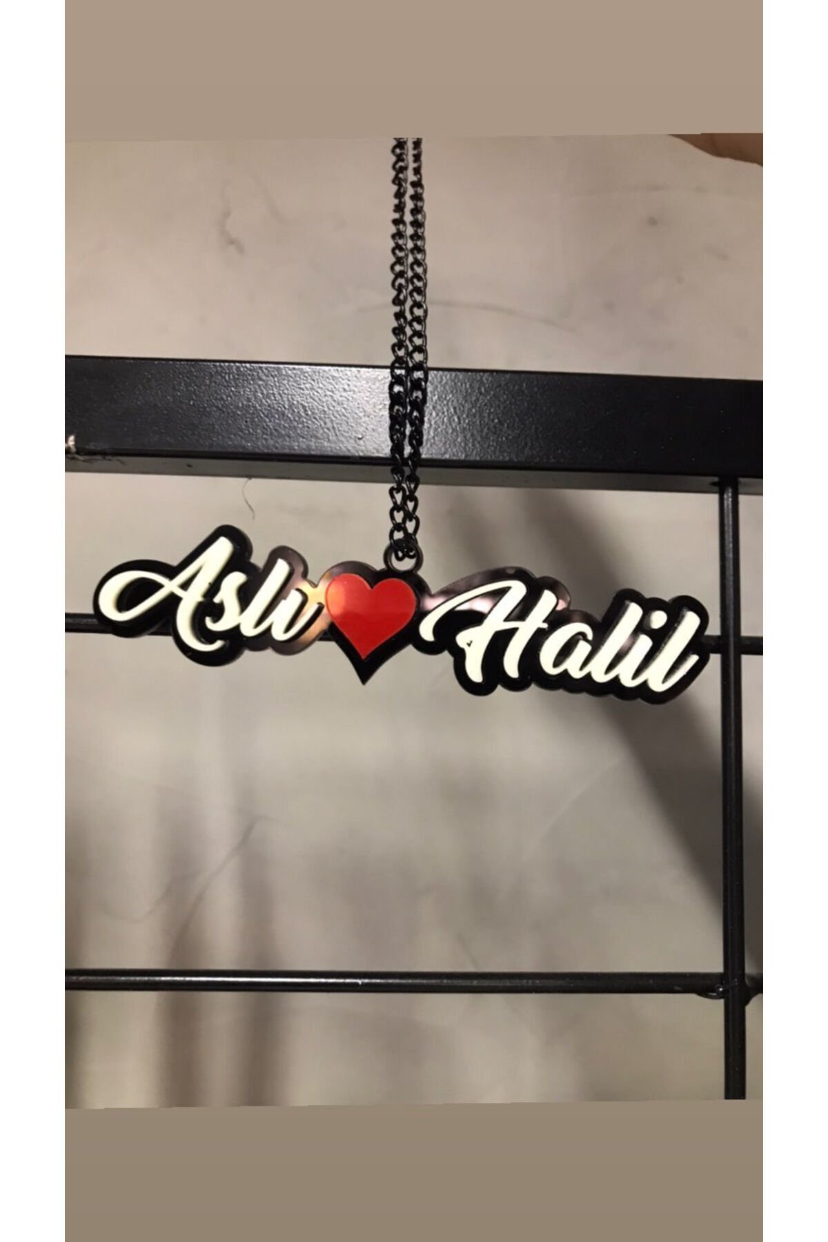 PLEKSİ OTOMOBİL DİKİZ AYNA SÜSÜ - ÇİFT LOVE