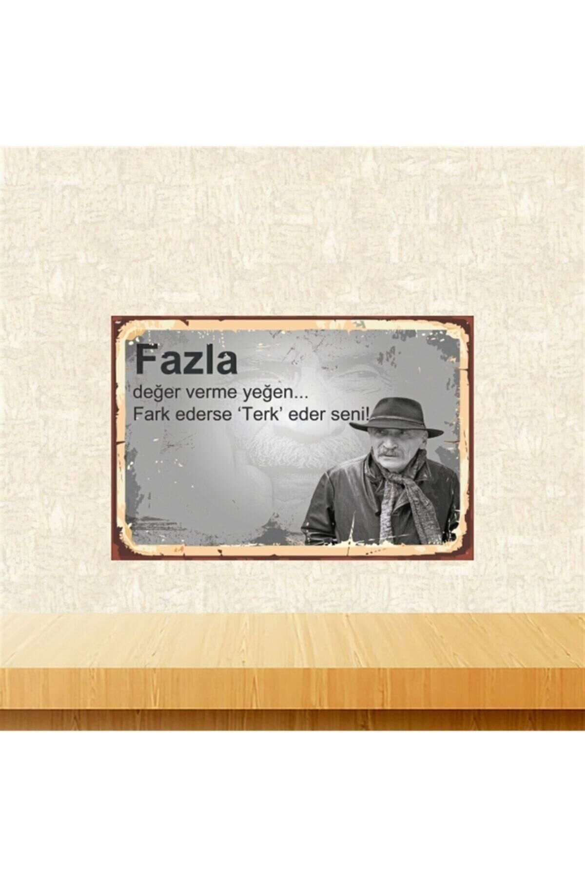 Fazla Değer Verme Yeğen Tuncel Kurtiz 20-30 Cm Retro Ahşap Tablo Tkfx5461