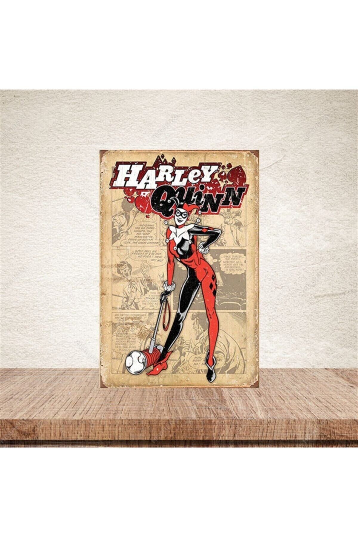 Harley Quinn Joker Retro Ahşap Poster 20 30 cm