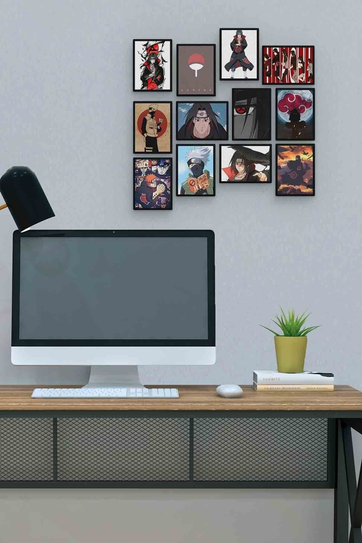 Itachi Uchiha 12 Parça Mdf (ahşap) Tablo Ofis Boyu