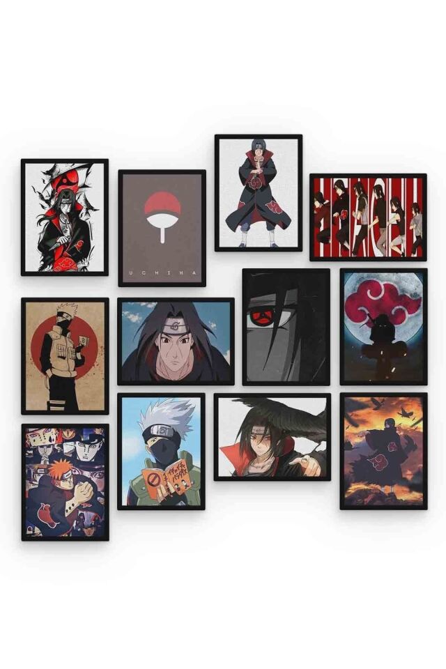 Itachi Uchiha 12 Parça Mdf (ahşap) Tablo Ofis Boyu