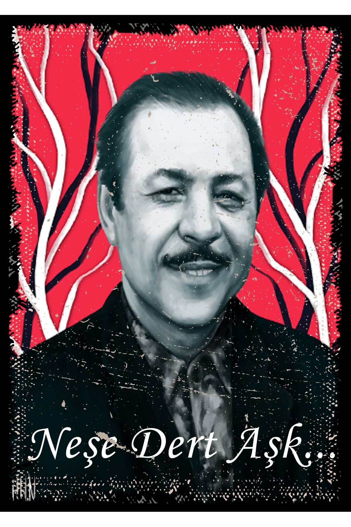 Neşet Ertaş Retro Ahşap Poster