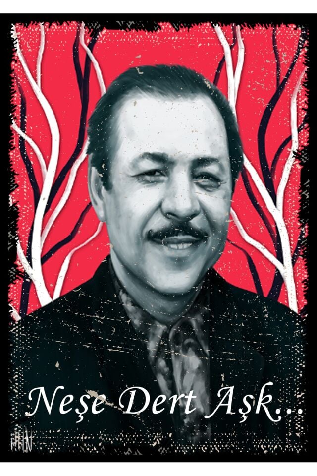 Neşet Ertaş Retro Ahşap Poster