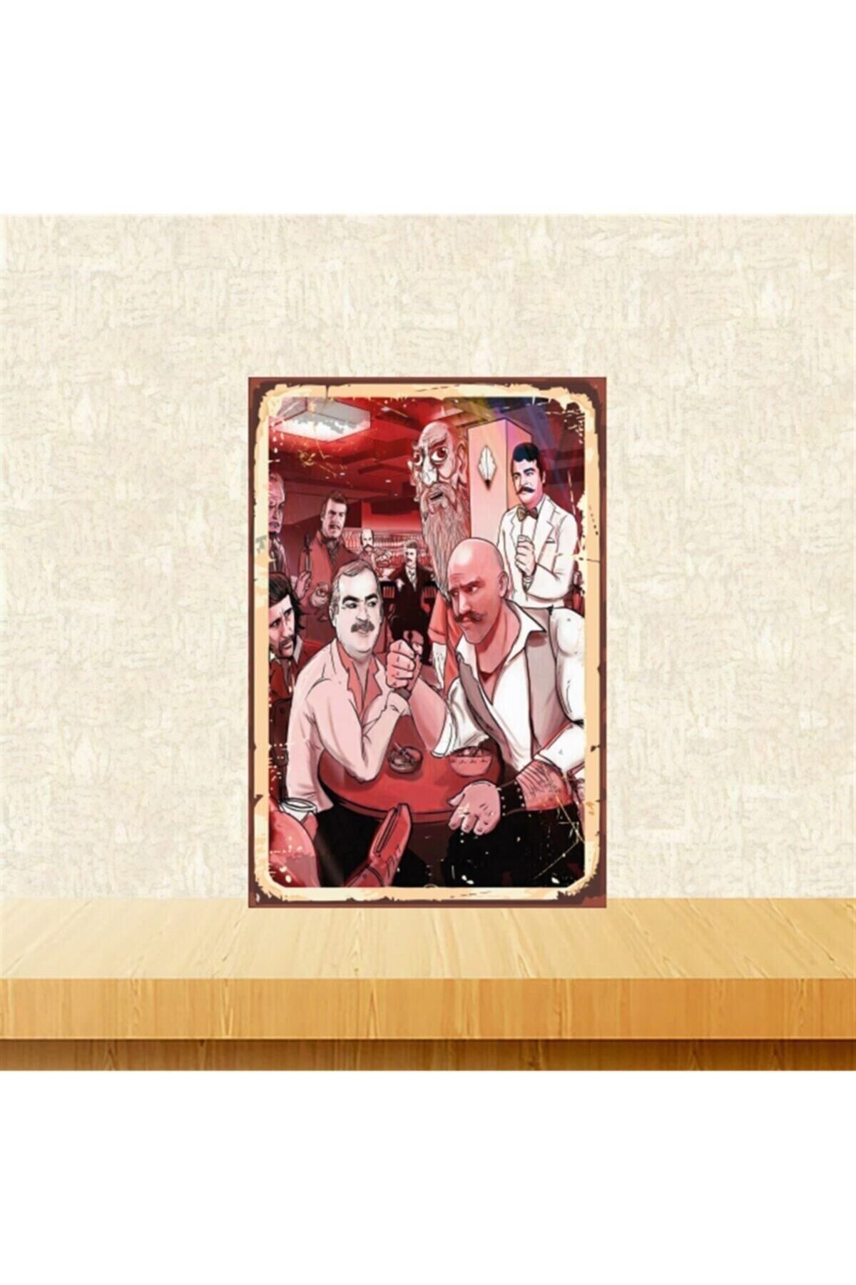 Yeşilçam Kötüler 20-30 Cm Retro Ahşap Tablo Tkfx4986