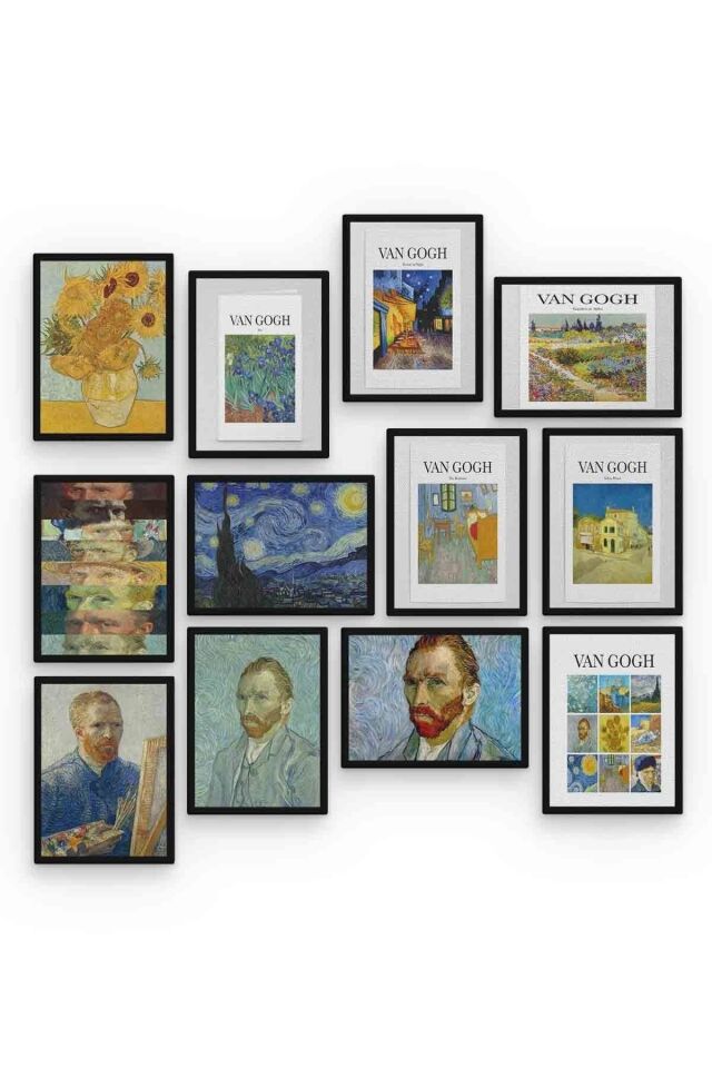 Van Gogh 12 Parça Mdf (ahşap) Tablo Ofis Boyu