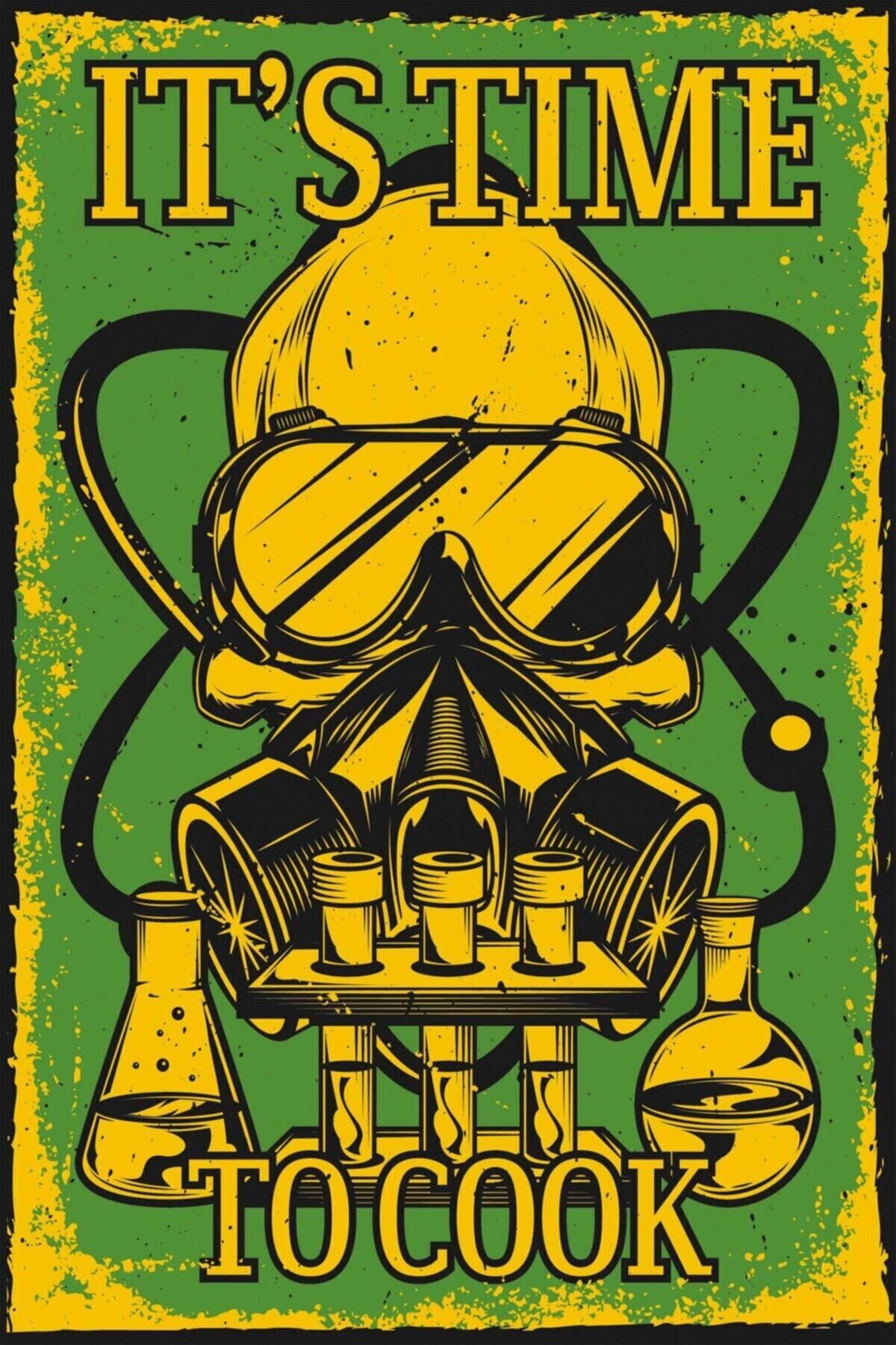 It's Time Retro Ahşap Poster