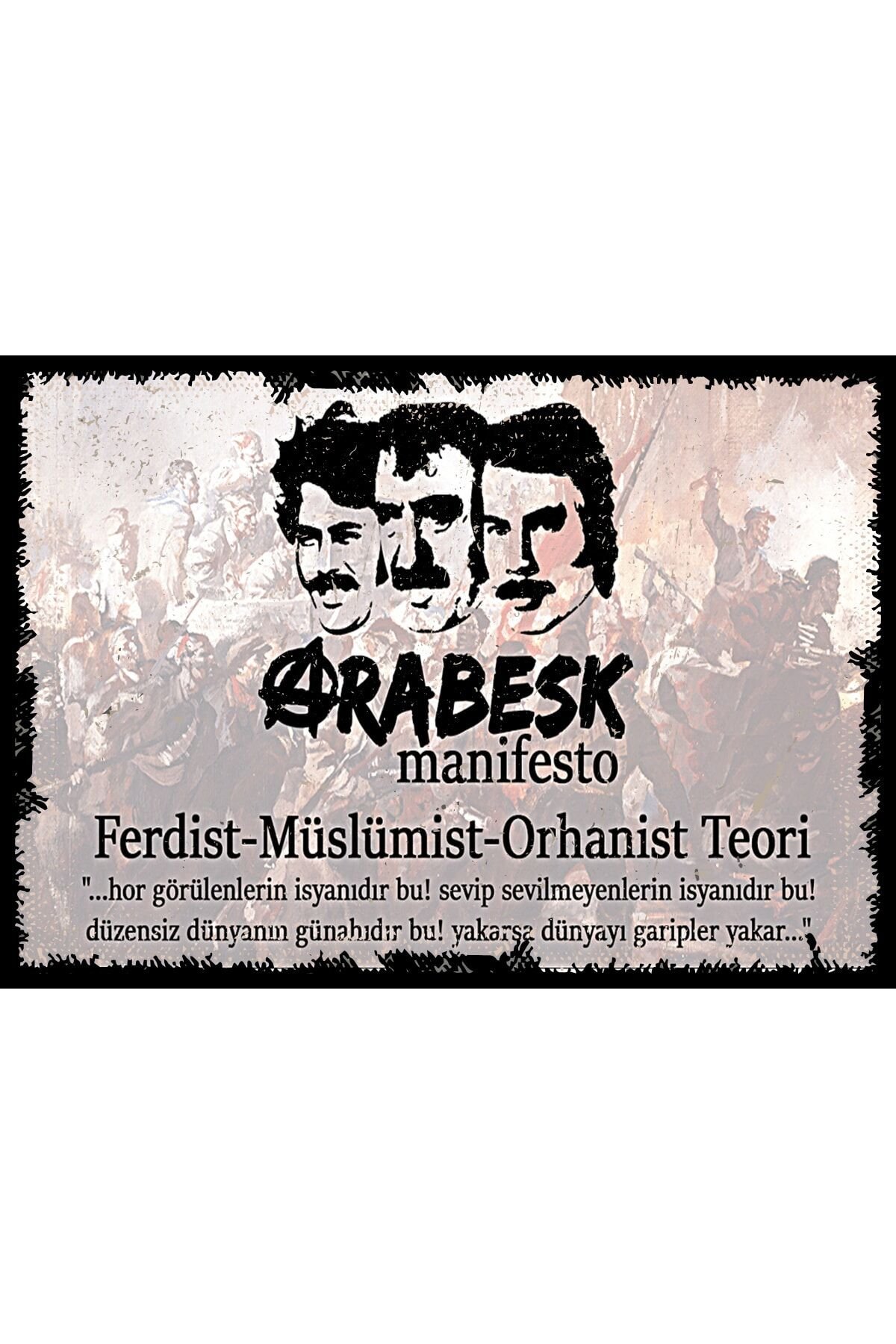 Arabesk Manifesto Retro Ahşap Poster