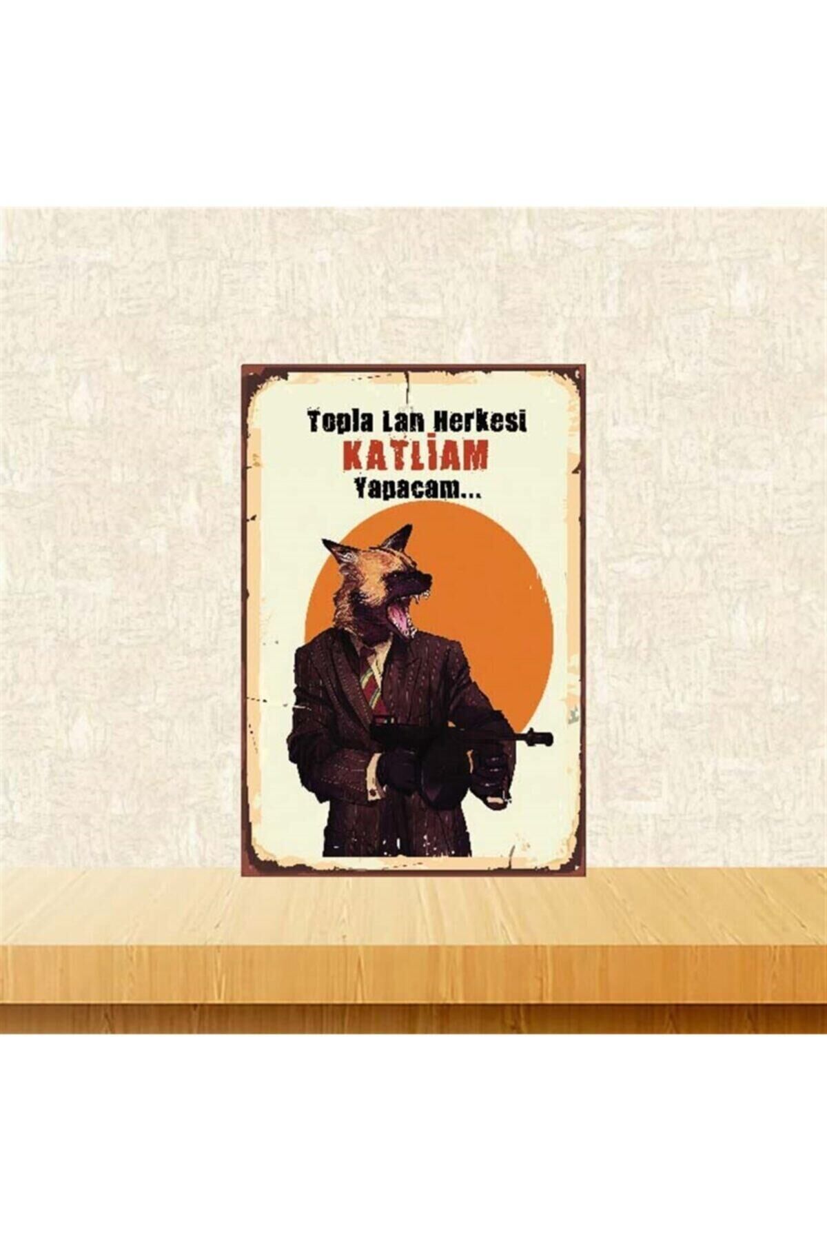 Topla Lan Herkesi Tasarımlı Retro Ahşap Poster 20-30 cm