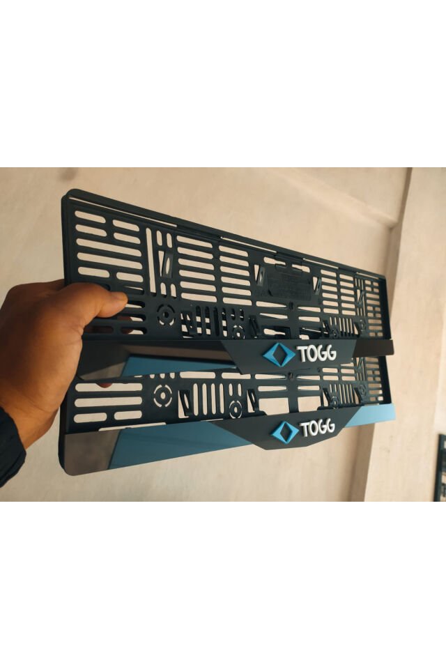 Togg Kabartma Yazılı Takmatik MAT Pleksi Plakalık 2 Adet 3D Piano Black