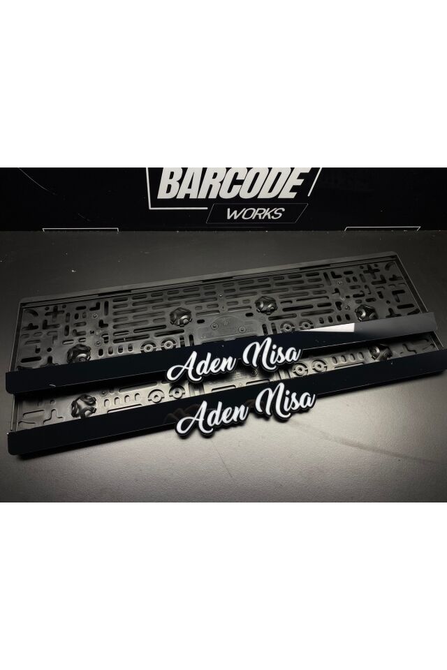 El Yazılı Piano Black Takmatik Plakalık Kişiye Özel