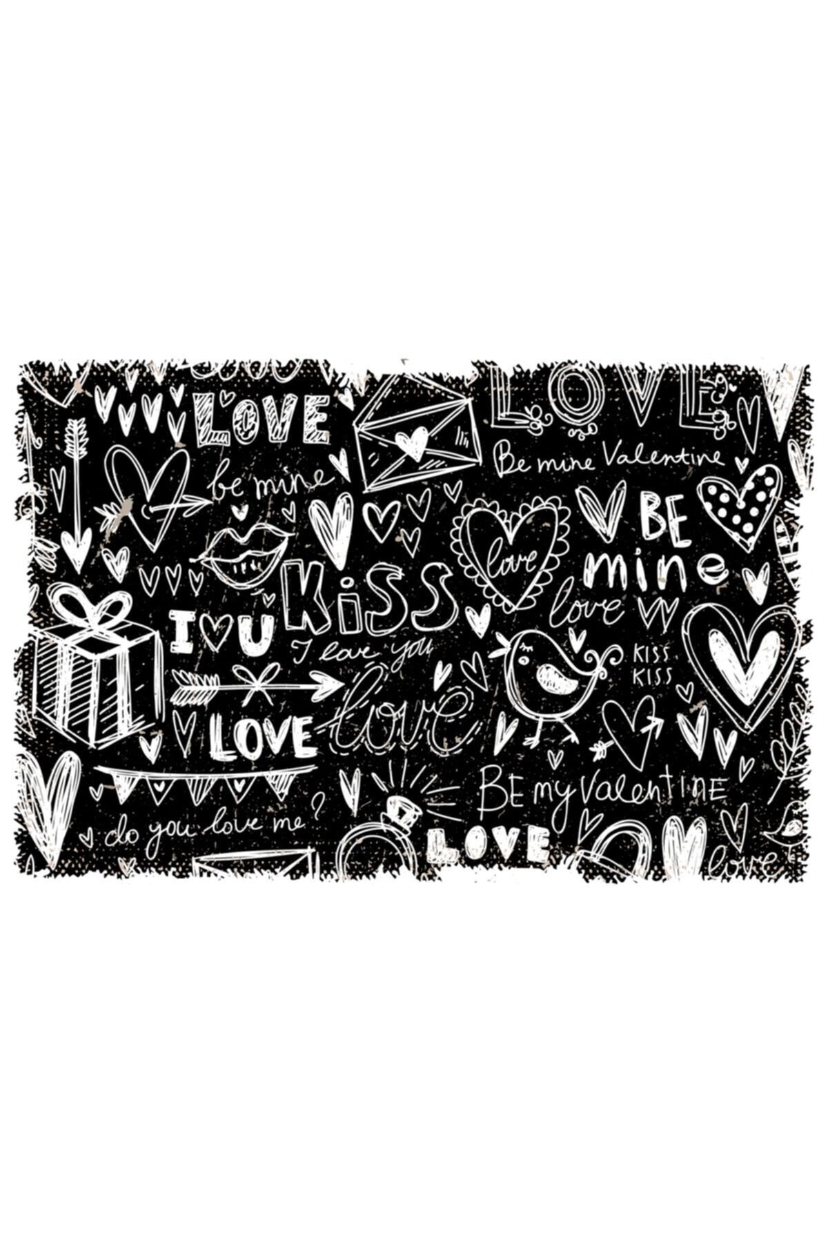 Kara Tahta Yazılı Retro Ahşap Poster