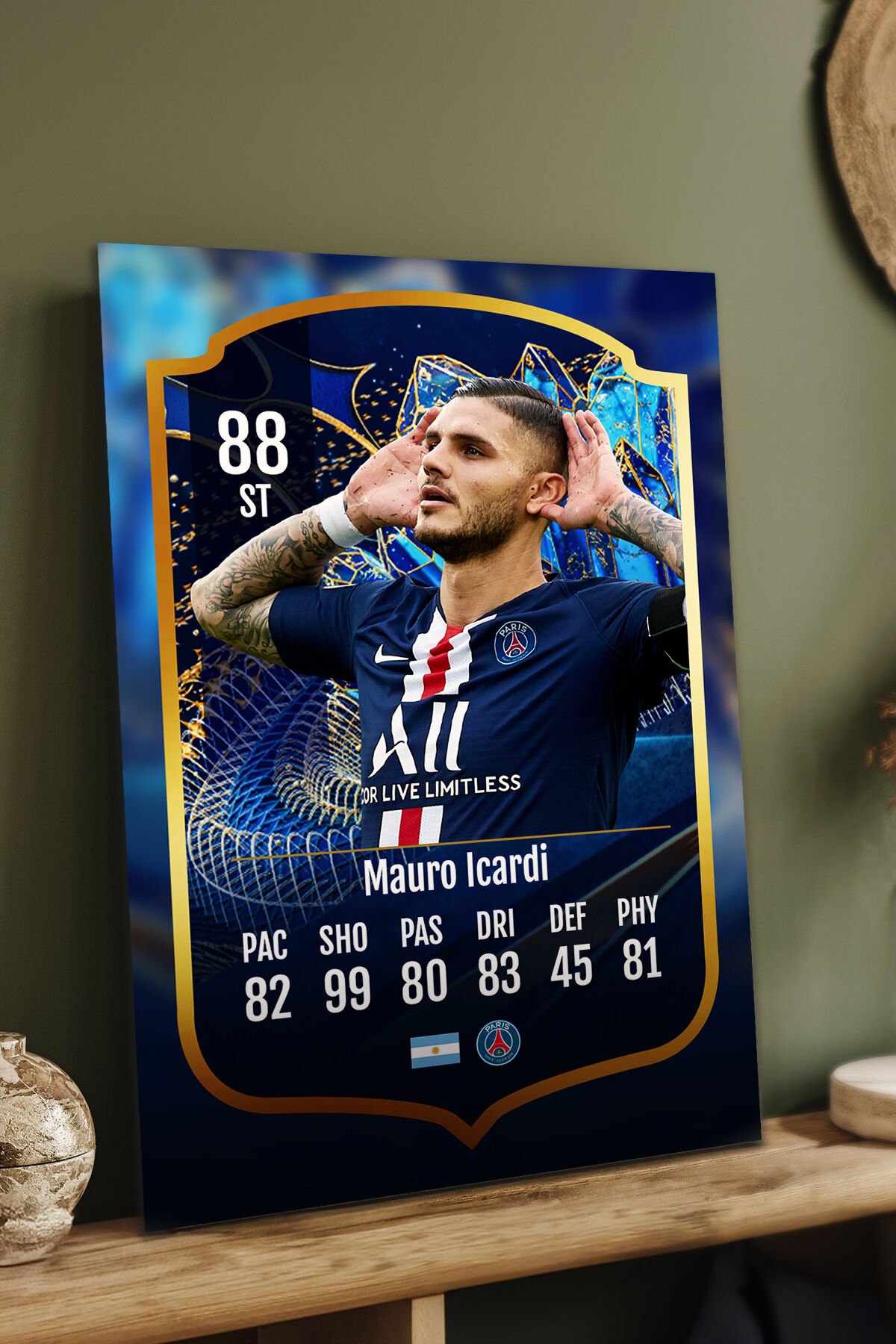 Futbolcu Fut Card mdf tablo serisi seti