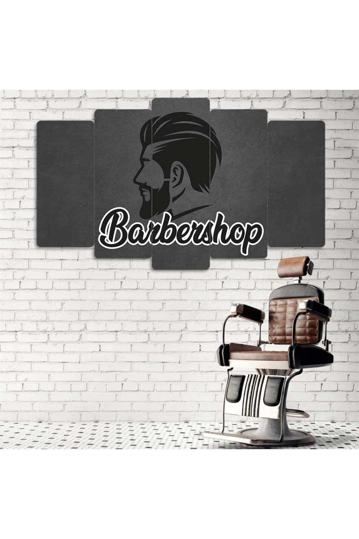 Keskin Çizgiler - 5 Parçalı Berber Tablo