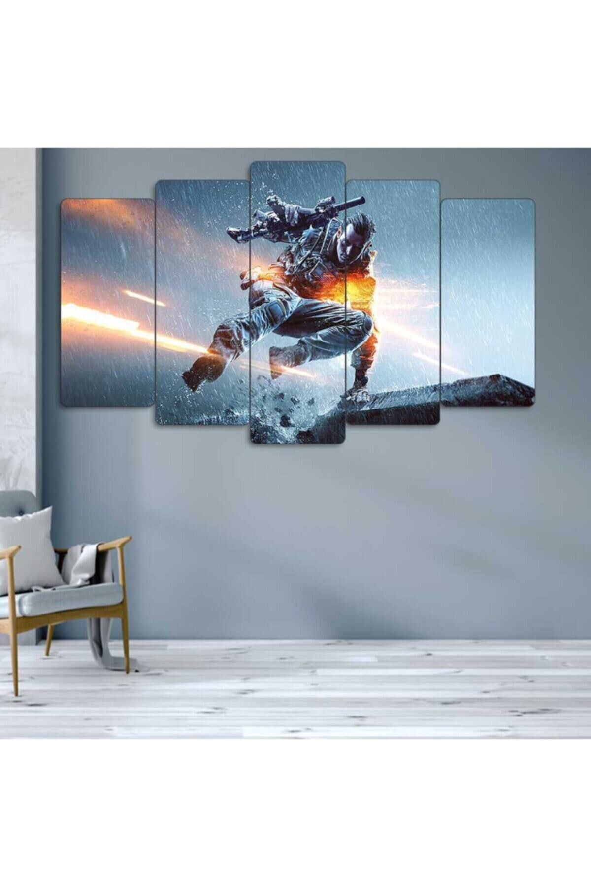Battlefıeld - 5 Parçalı Tablo
