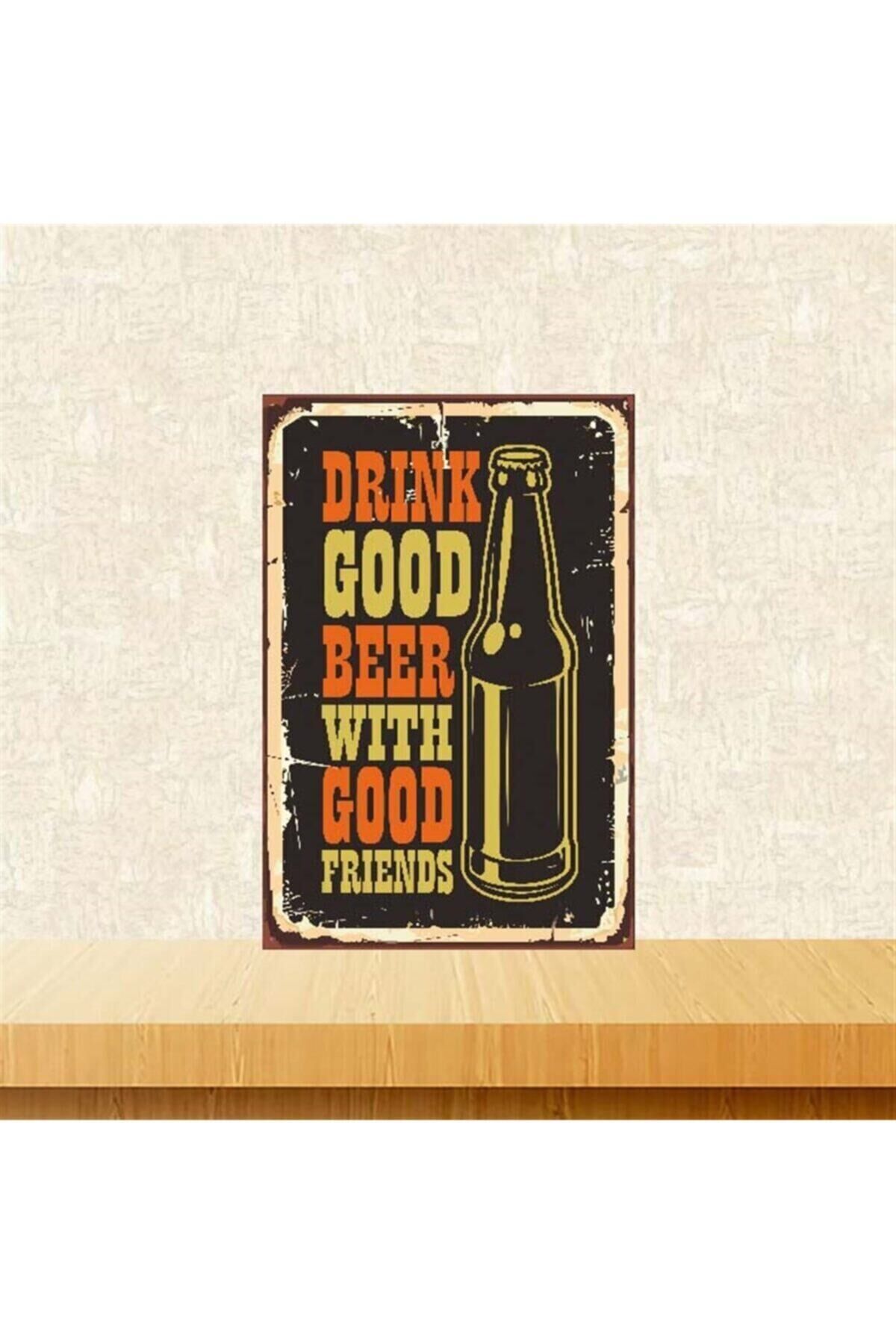Drink Good 20-30 cm Retro Ahşap Poster Tkfx4028