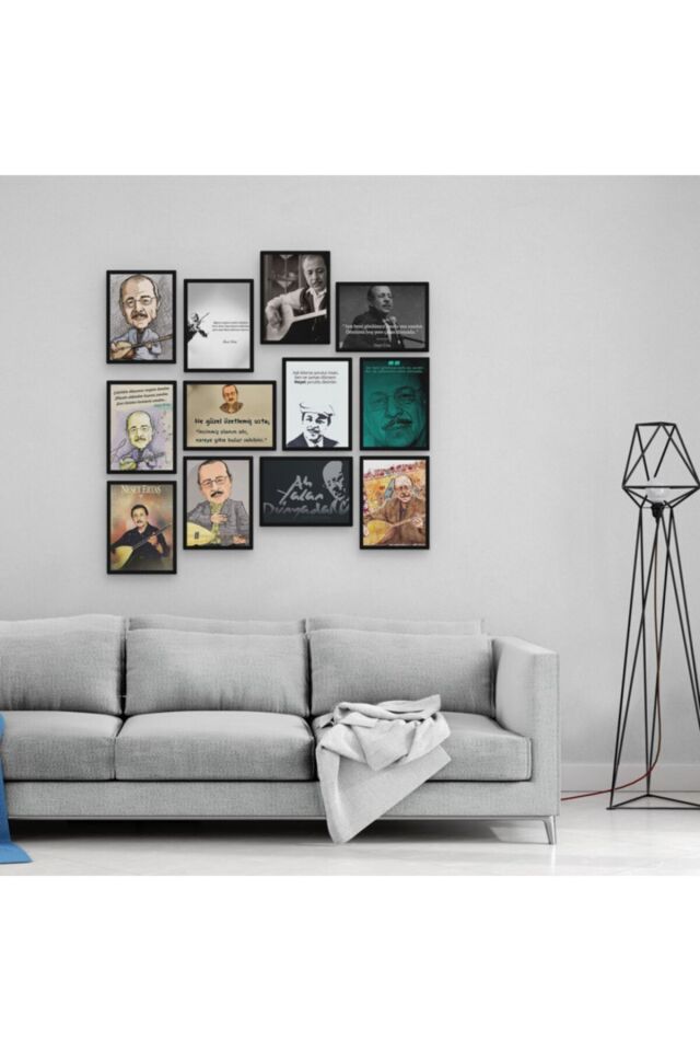 Neşet Ertaş 12 Parça Ahşap Mdf Tablo Zlltb430