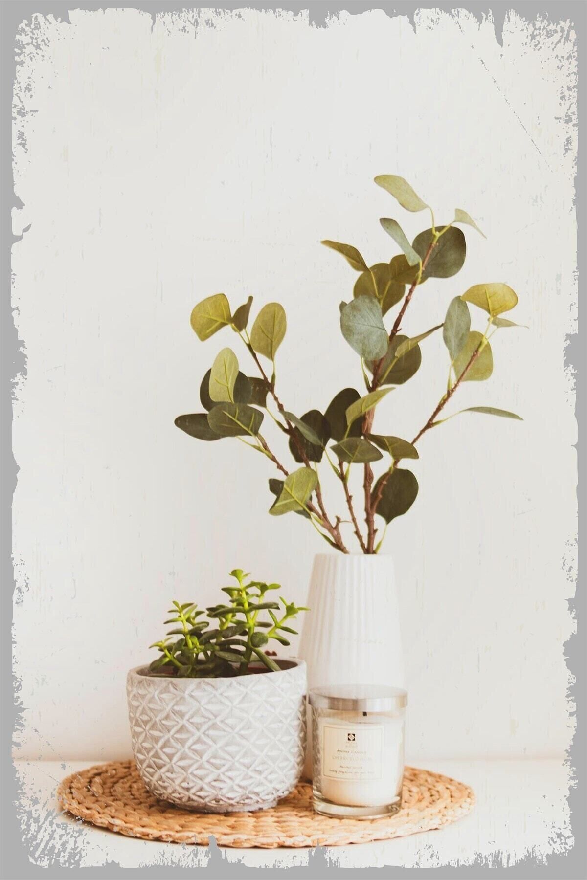 Ev Dekorasyon Çiçekler Ahşap Poster