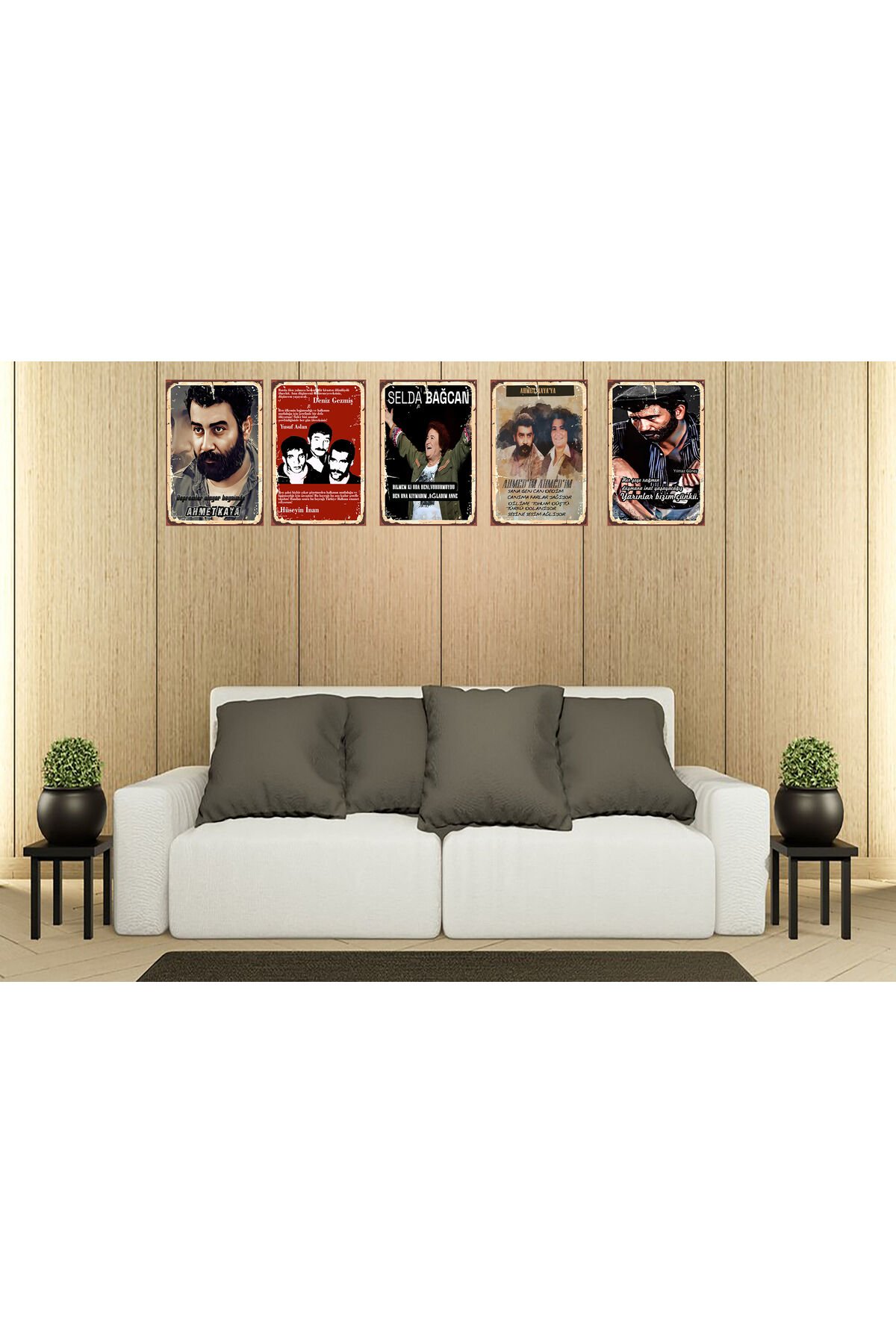 Yılmaz Güney Ahmet Kaya Selda Bağcan Sözleri Temalı 5 Adet 20 X 30 Duvar Tablosu